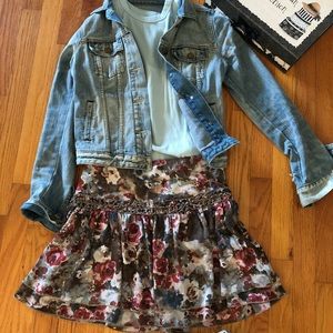 Multicolored layered skirt boho-country-style